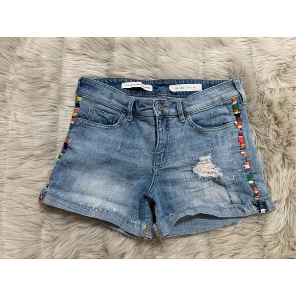 Pilcro Hyphen High-Rise Embroidered Shorts Size 26 - Picture 3 of 8